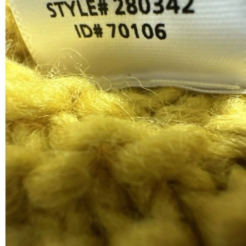 LOFT Mustard Yellow Cable Knit Short Sleeve Turtleneck Sweater M Comfy 26-01‎